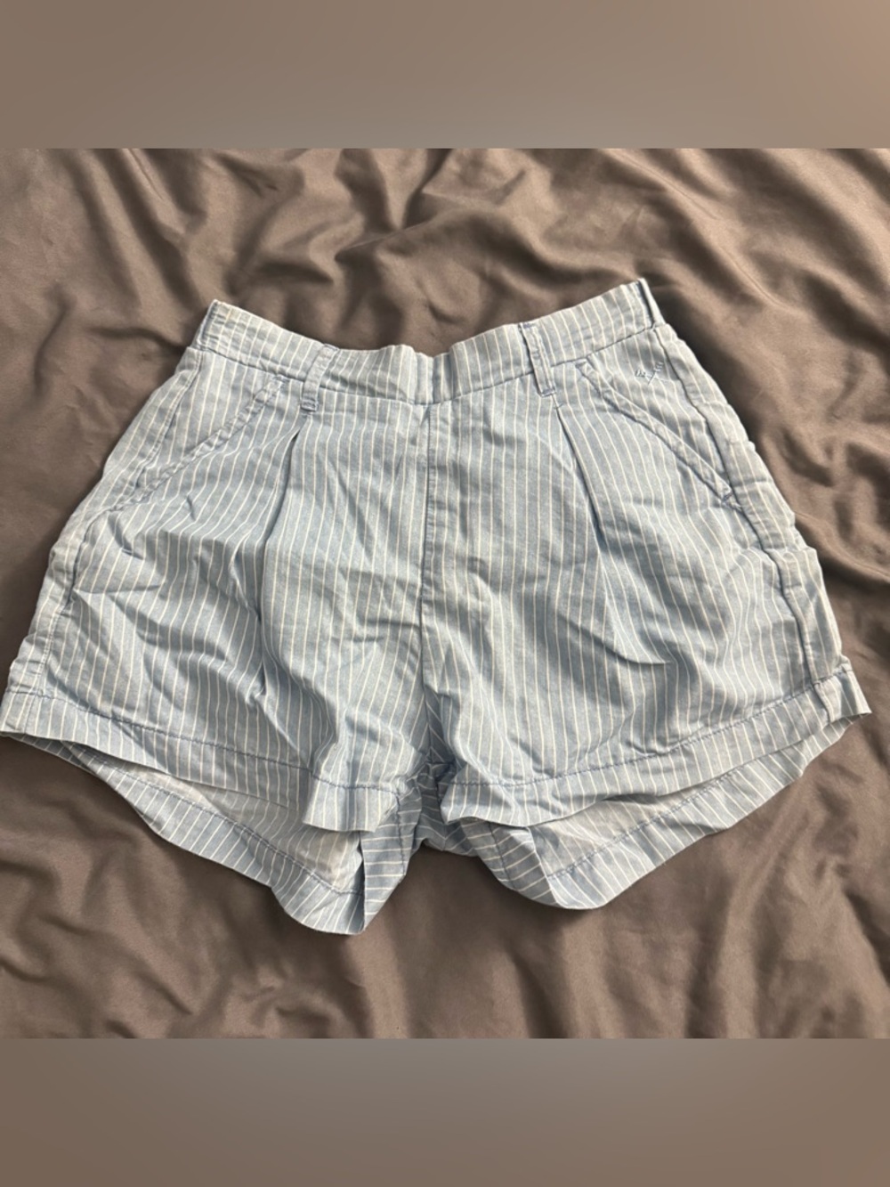Light Blue Pinstripe Relaxed Shorts